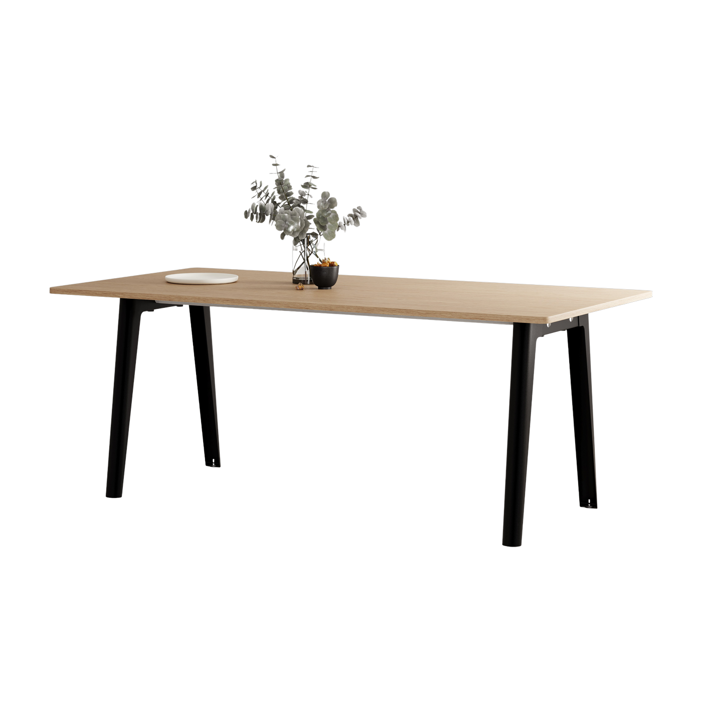 Eco-certified oak dining table 190 x 95 cm black legs New Modern - Tiptoe