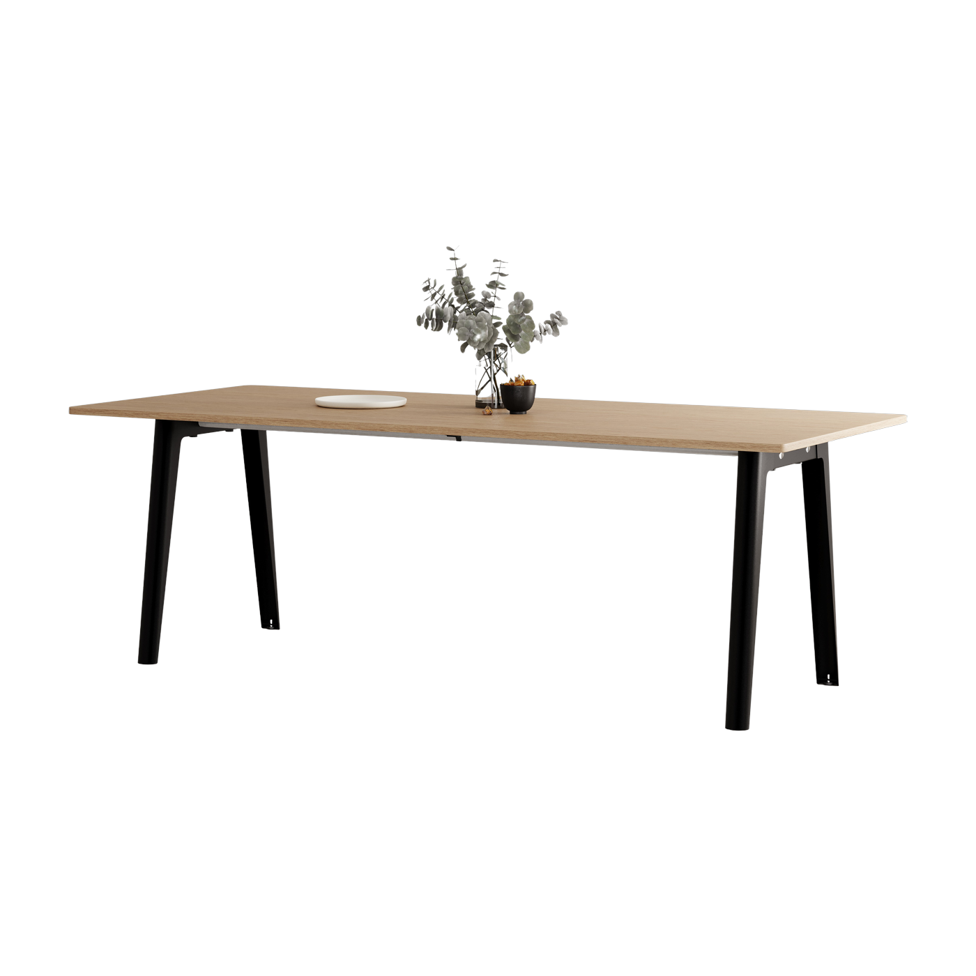 Eco-certified oak dining table 220 x 95 cm black legs New Modern - Tiptoe