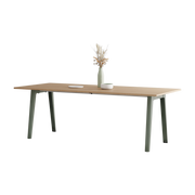 Eco-certified oak dining table 220 x 95 cm eucalyptus grey legs New Modern - Tiptoe