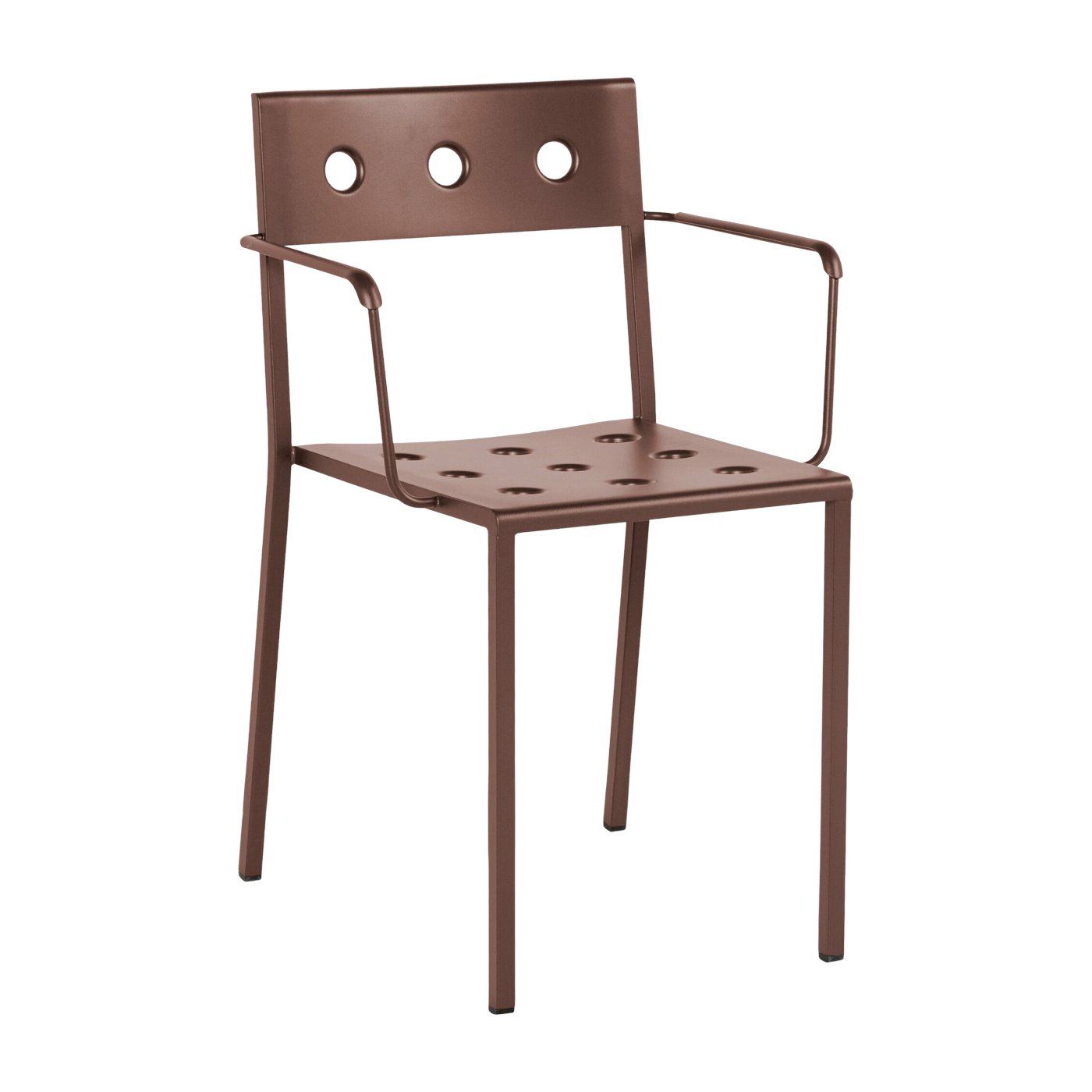 Chair with red steel armrests Balcony - HAY