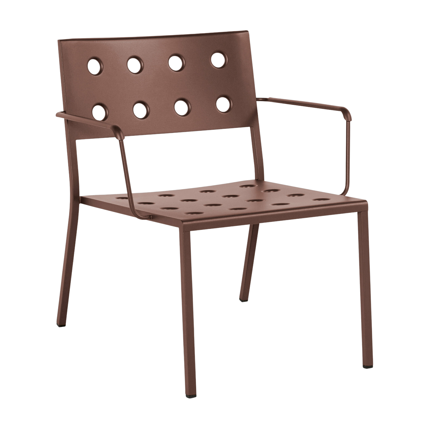 Garden lounge chair with red steel armrests Balcony - HAY