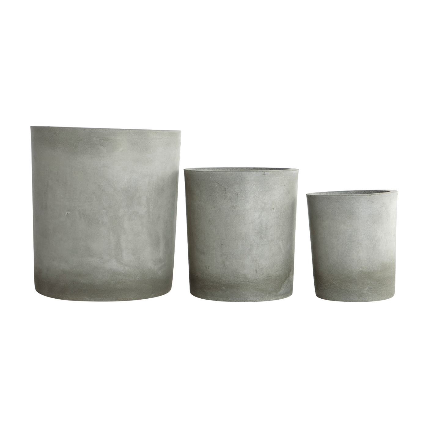 3 straight planters in grey concrete - House doctor