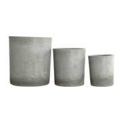 3 macetas rectas de concreto gris Ave - House doctor