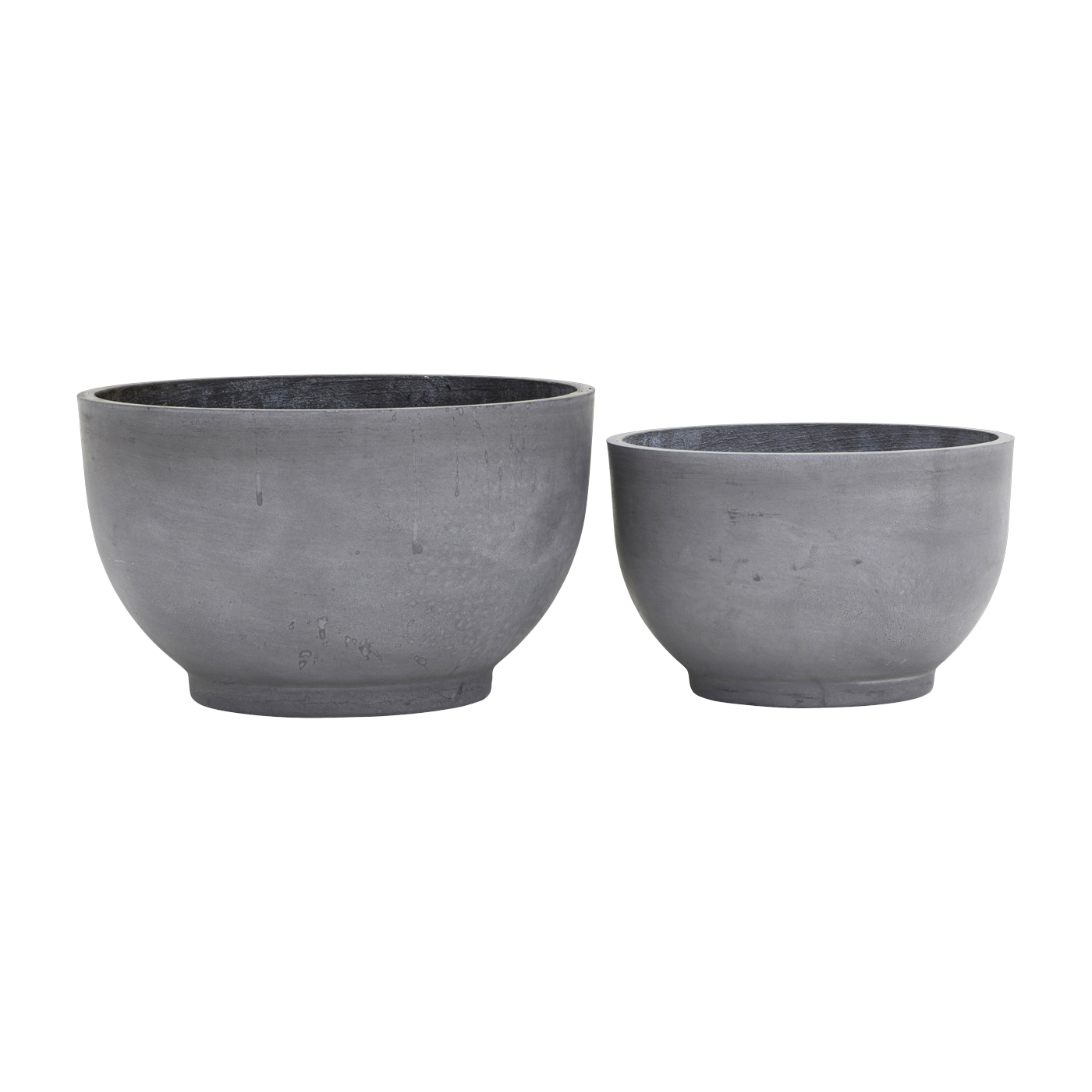 2 Concrete Rounded Planters - House Doctor