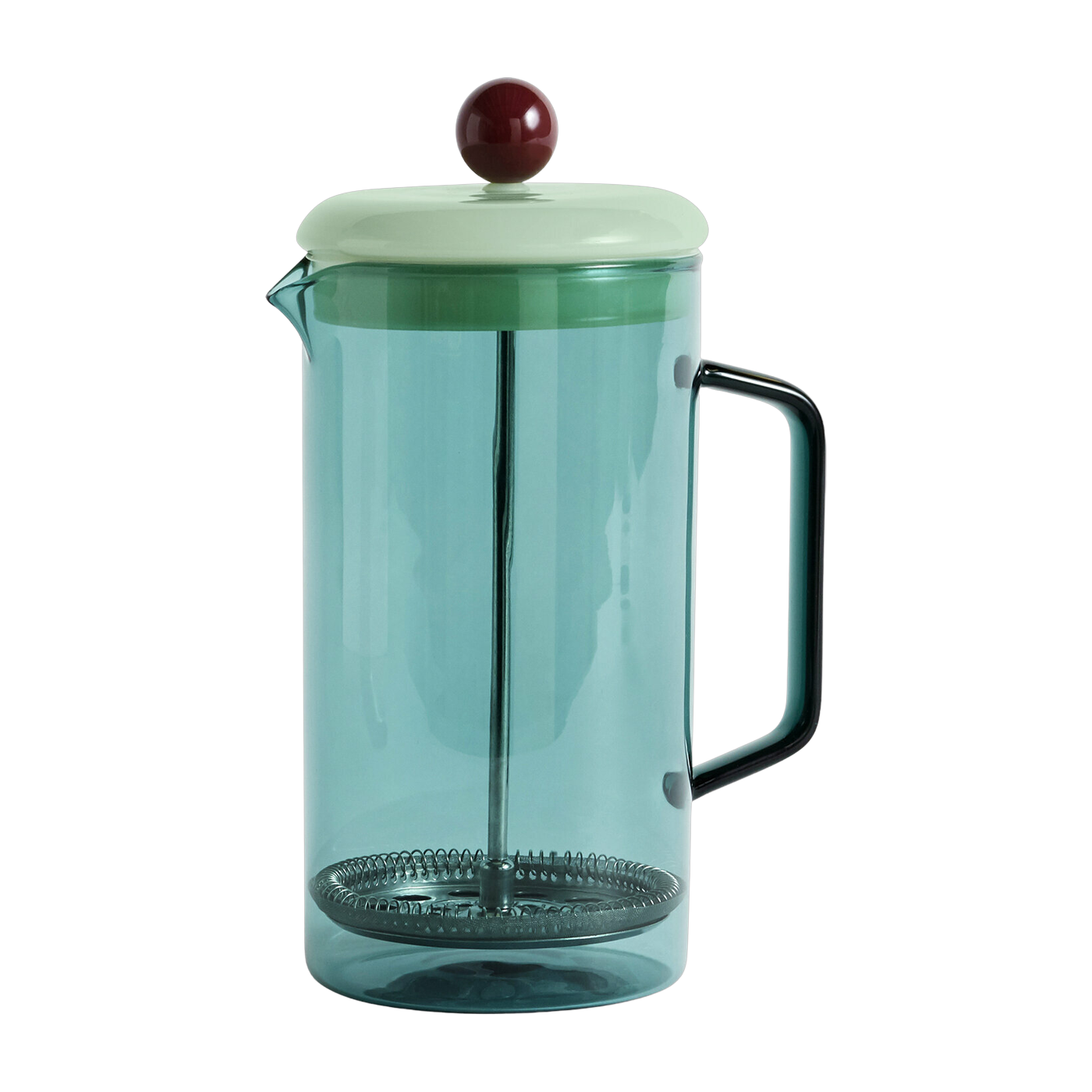 Tetera de vidrio con infusor de prensa azul - HAY