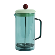 Teiera di vetro con infusore a pressione blu - HAY