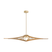 Suspension Design bois et blanc 124 cm câble lin SINGING BRUT - RIF