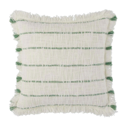 Housse De Coussin Taha Blanc Cassé Et Vert - Madura