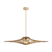 Suspension Design wood and white 65cm linen cable SINGING BRUT - RIF