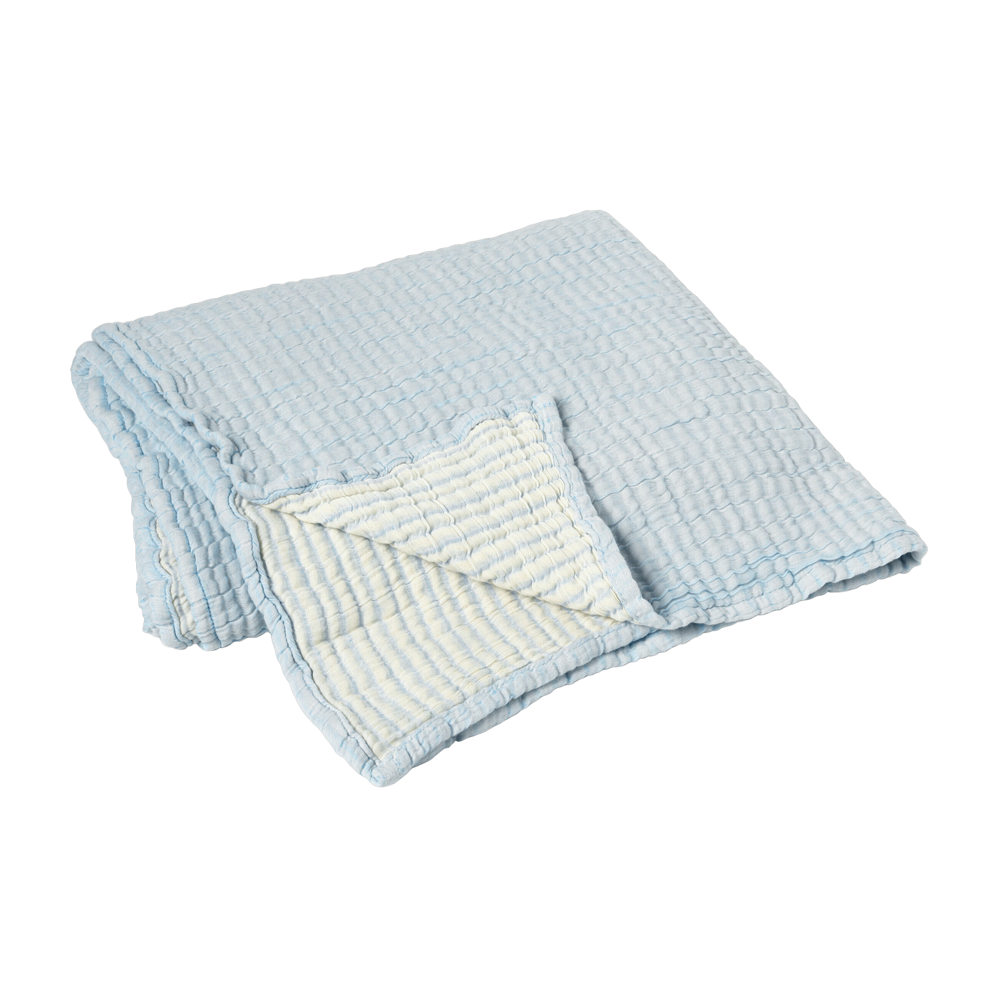 Plaid en coton bleu sérénité Karri - Broste Copenhagen