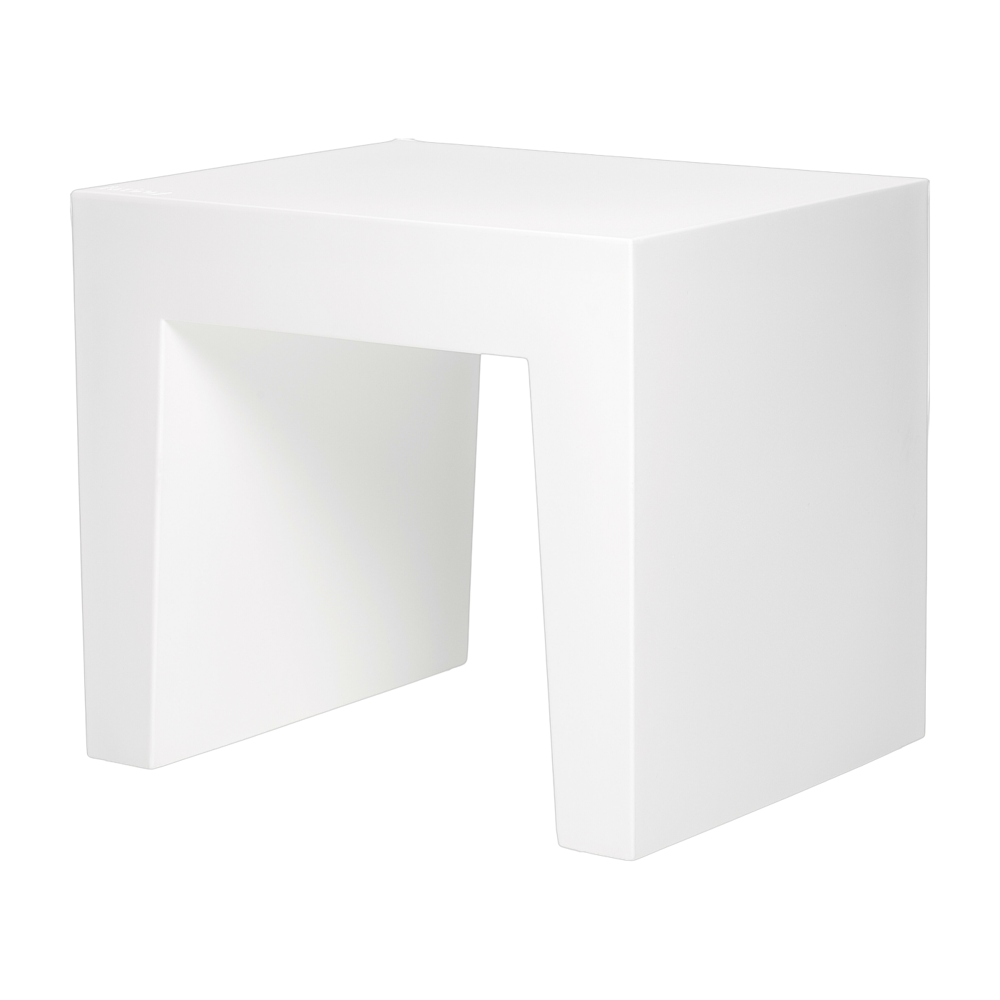 Weißer Gartenhocker aus recycelten Materialien Concrete -. Fatboy