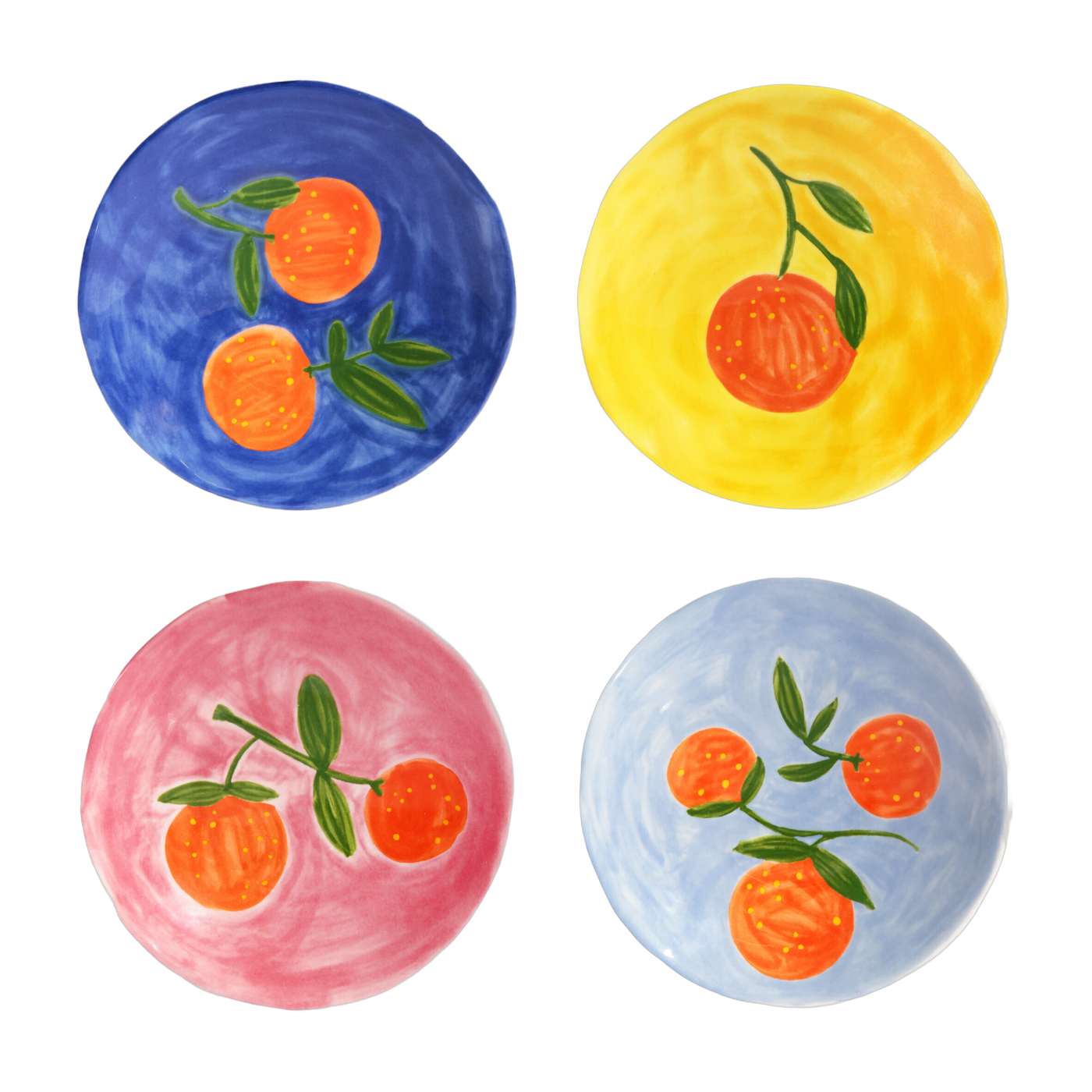 4 piatti con motivi colorati arancioni 16 cm - &Klevering