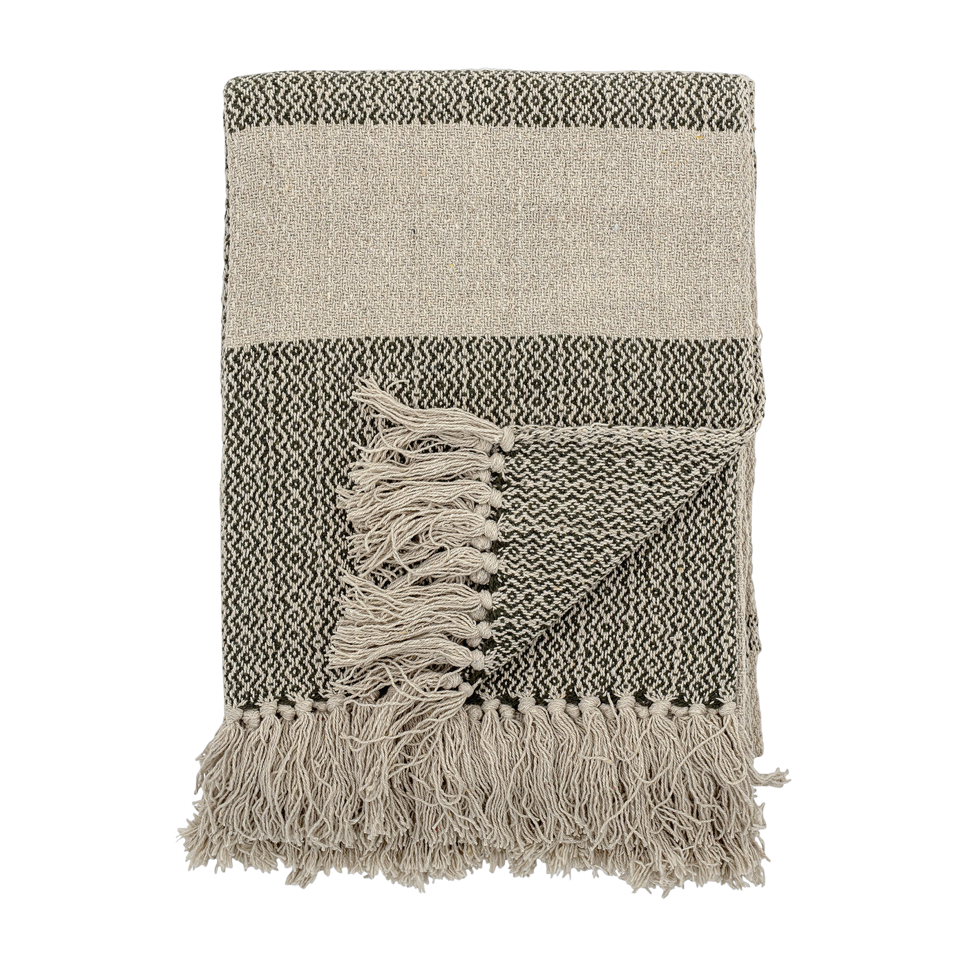 Fidan Throw Green Recycled Cotton - Bloomingville