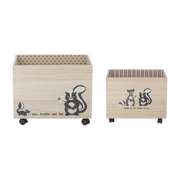 Nonni storage box con ruote di black Paulownia - Bloomingville Mini