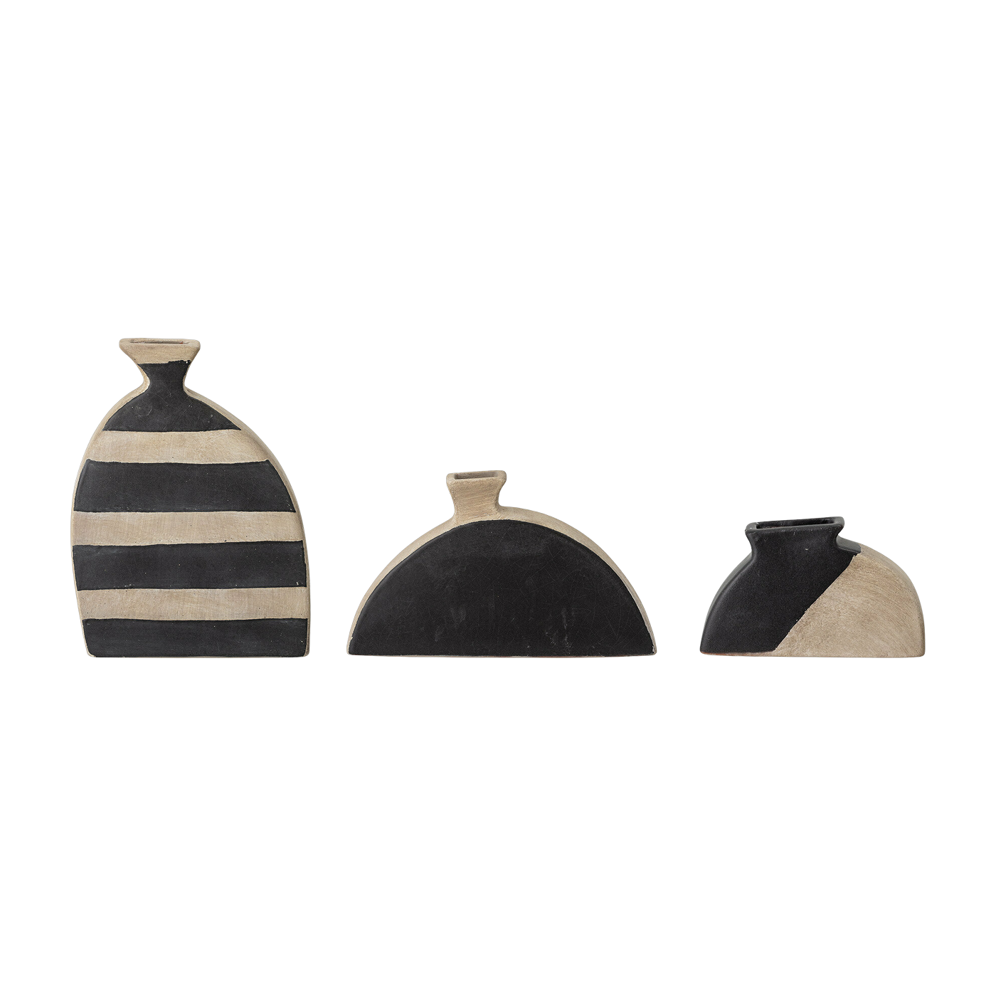 Nezha Deko-Vase Schwarz Terrakotta - Bloomingville
