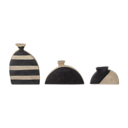Nezha Deko-Vase Schwarz Terrakotta - Bloomingville