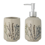 Bea Soap Dispenser Set Nature Stoneware - Bloomingville