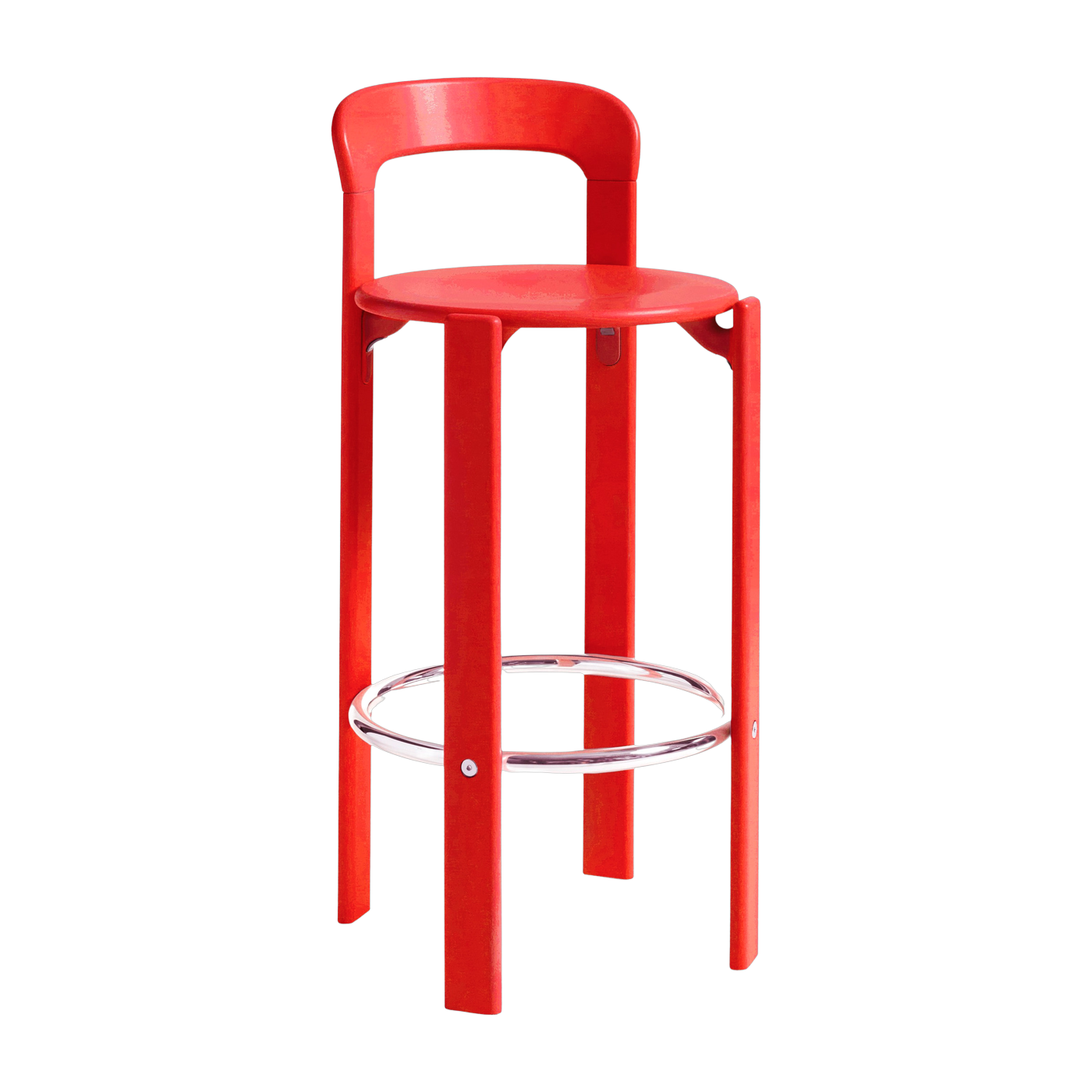 Chaise de bar en bois de hêtre rouge scarlet 75 cm Rey - HAY
