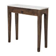 Table d'appoint en bois rustique et marbre Hauge - Bloomingville