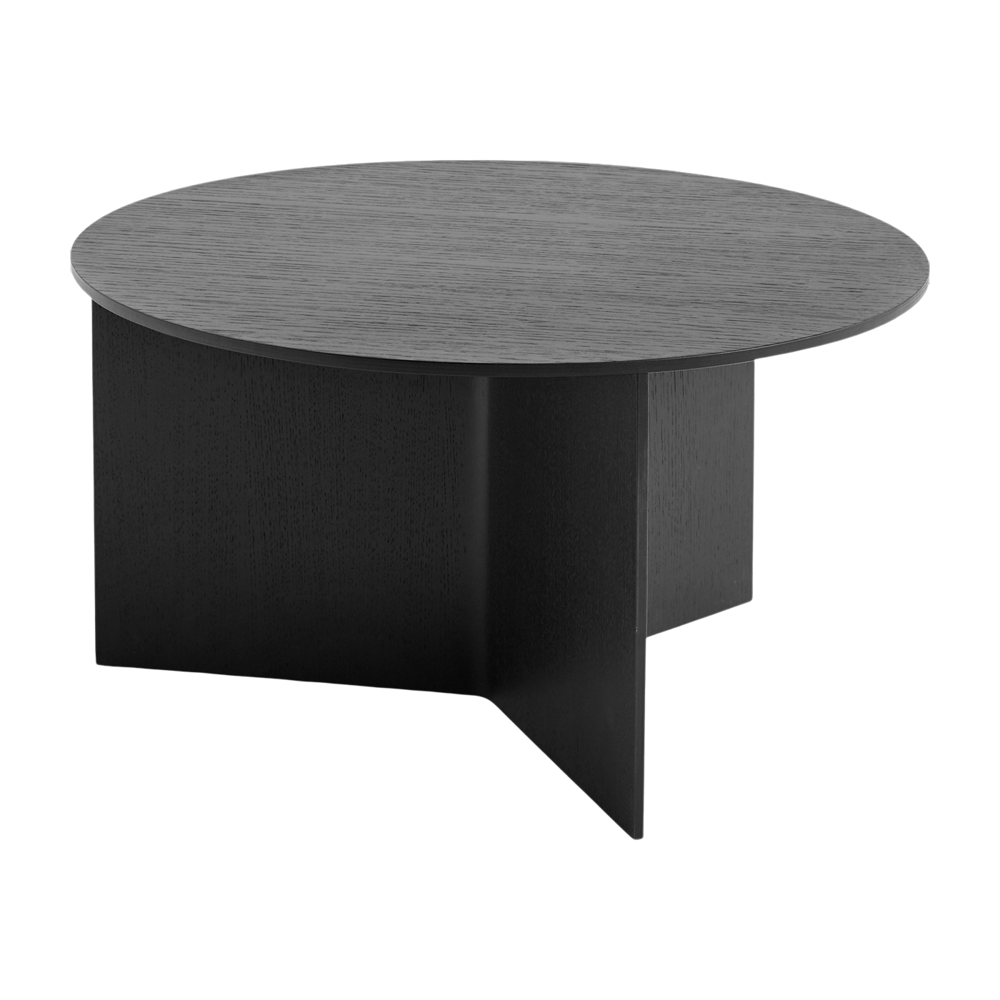 Tavolo base ronde in rovere nero XL Slit - HAY