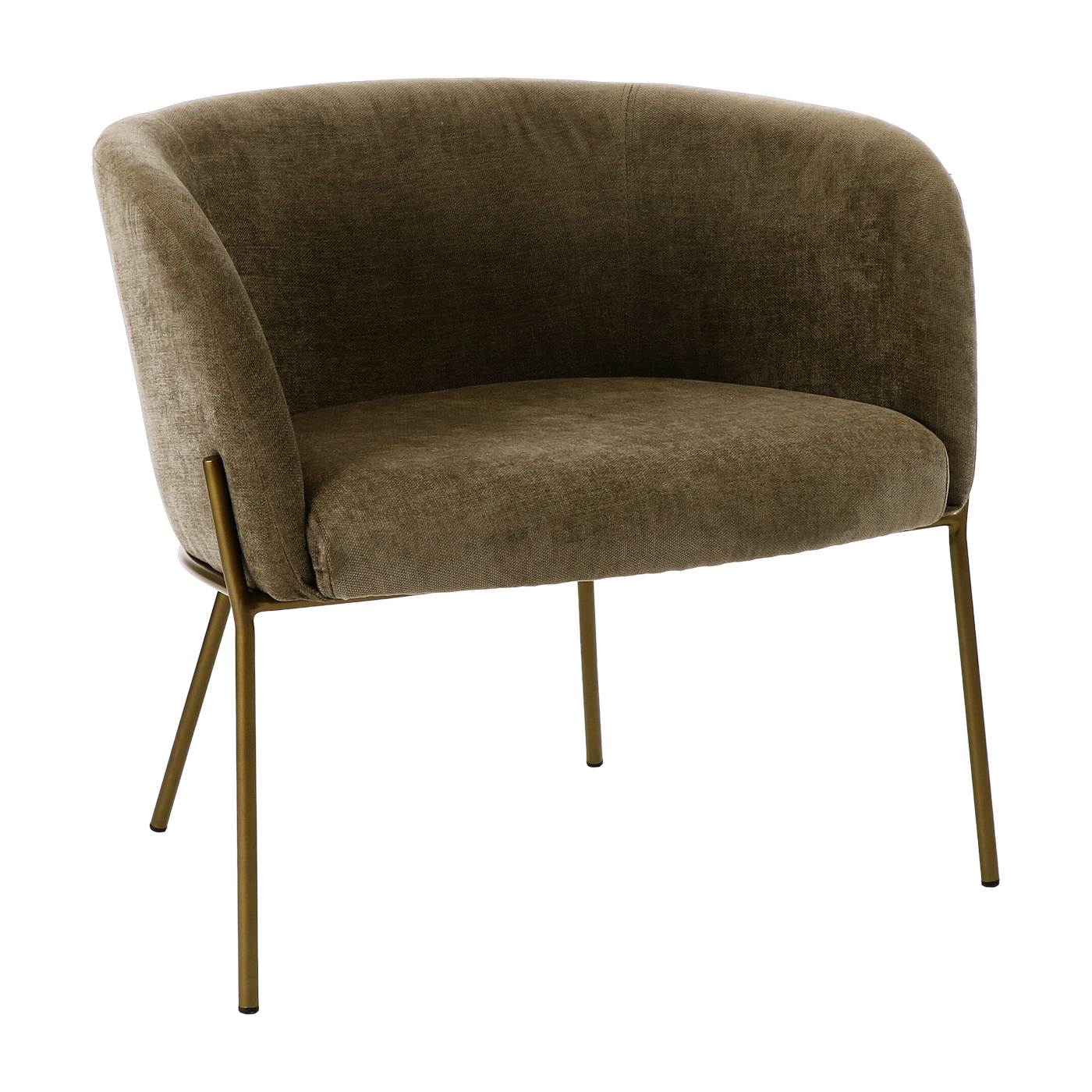 Brown velvet recliner with bronze legs Polka - Pomax