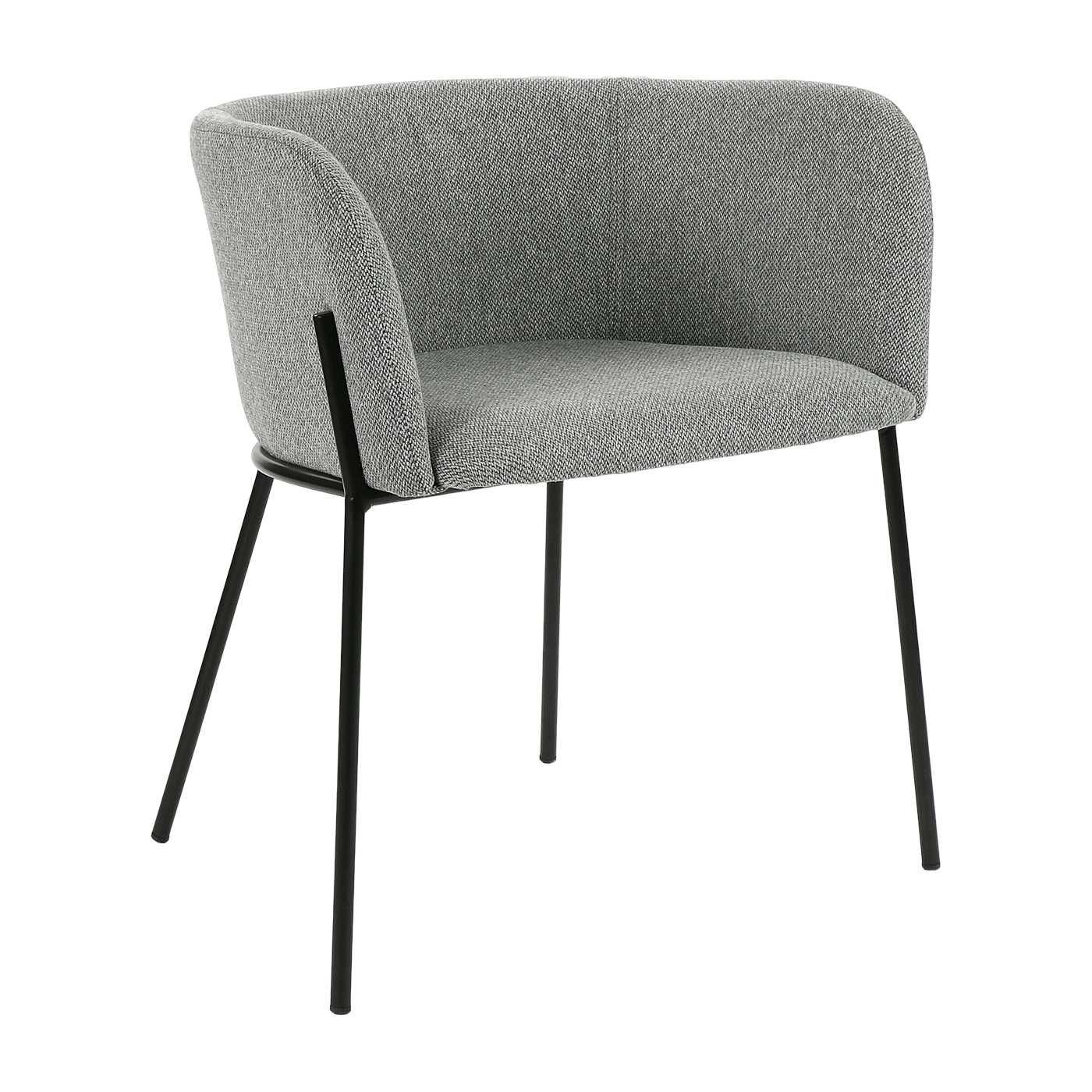 Fabric chair gris clair with black legs Polka - Pomax