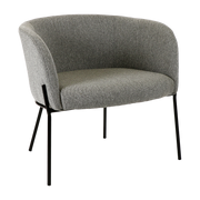 Fauteuil relax en polyester gris clair avec pieds couleur noir Polka - Pomax