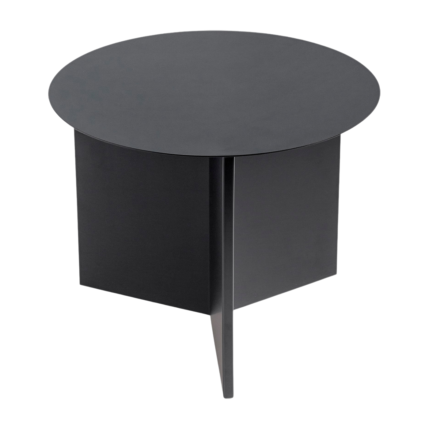 Tavolino ronde in acciaio nero Slit - HAY