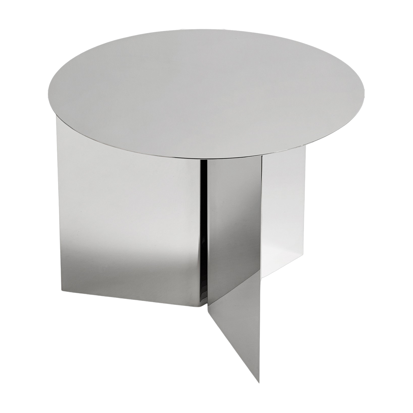 Table basse ronde en acier effet mirroir Slit - HAY
