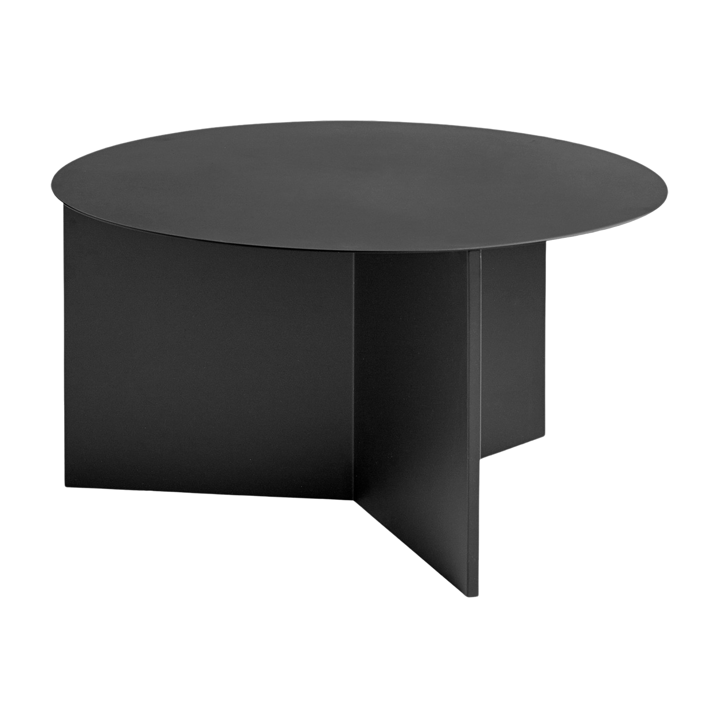 Table basse ronde en acier noire XL Slit - HAY