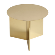 Table basse ronde en acier effet laiton Slit - HAY