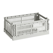 Cestino in materiale riciclato gris clair S Colour Crate - HAY