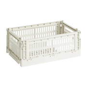 White recycled material basket S Colour Crate - HAY