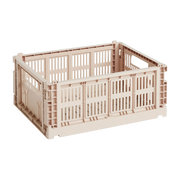 Panier en matière recyclée rose poudré M Colour Crate - HAY