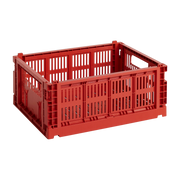 Korb aus recyceltem Material rot M Colour Crate - -. HAY