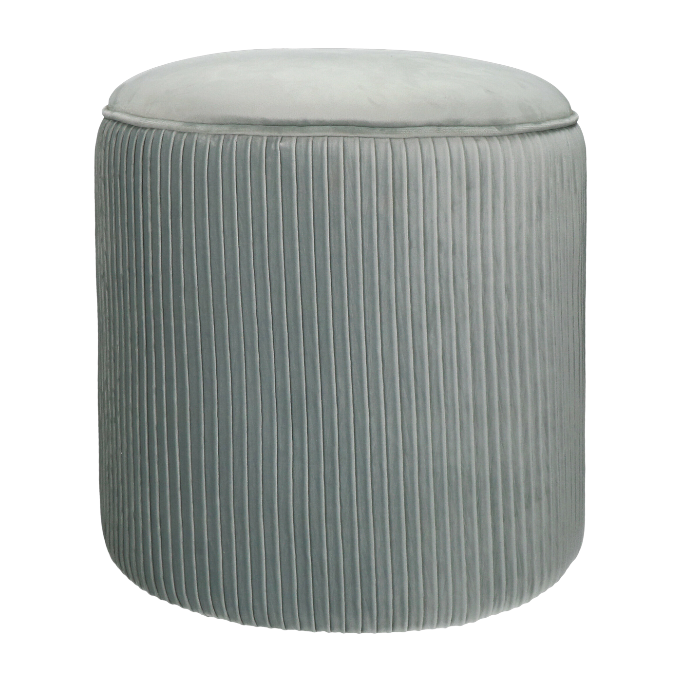 Mucha grey velvet pouffe - Pomax