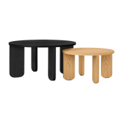 Couchtisch ronde mittelgroße schwarze Eiche "vulkanisch" 37 x 75 Kuvu -. Noo. ma