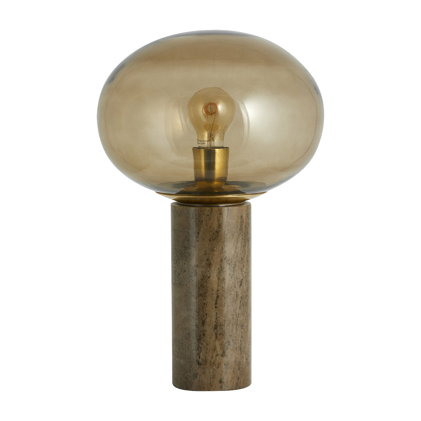 Lampada da tavolo in marbre e vetro fumé 45 cm Bes - Nordal