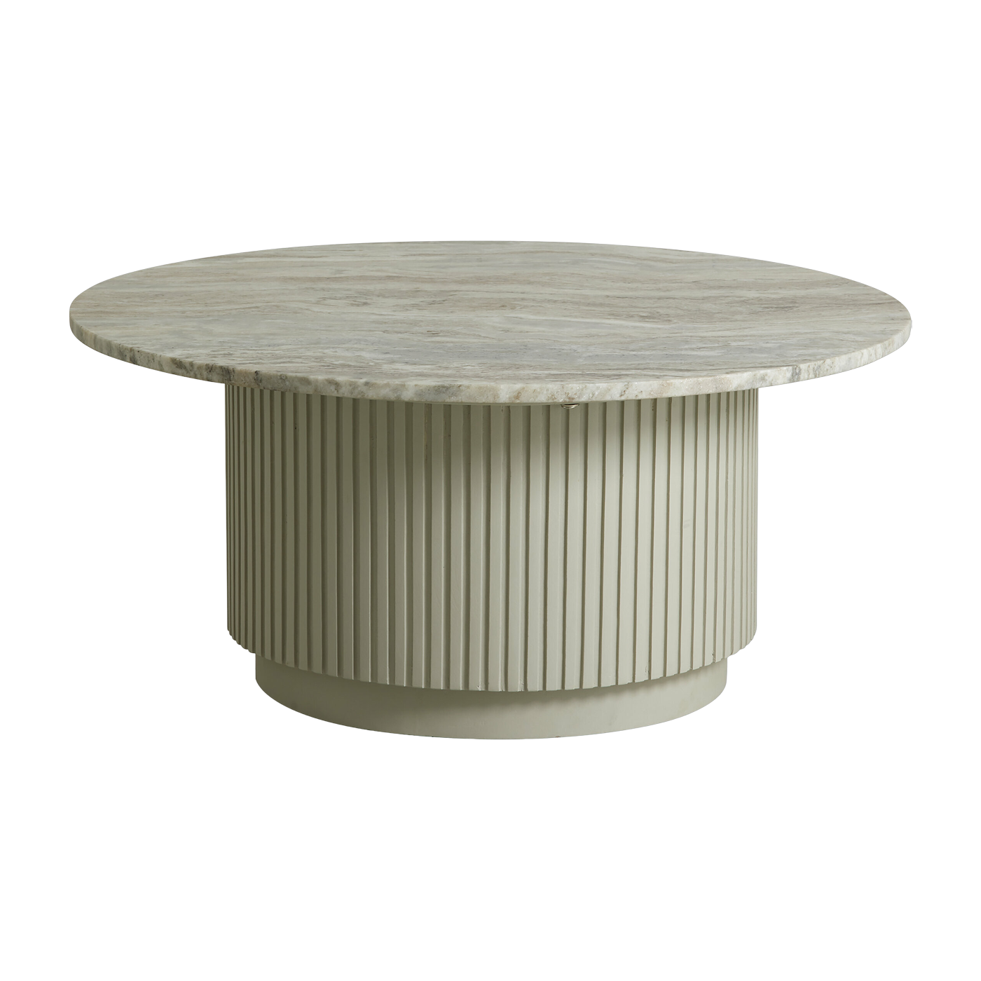 Tavolino in marbre e legno di mango bianco 90 cm Erie - Nordal