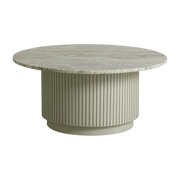 Mesa de centro en marbre y madera de mango blanco 90 cm Erie - Nordal