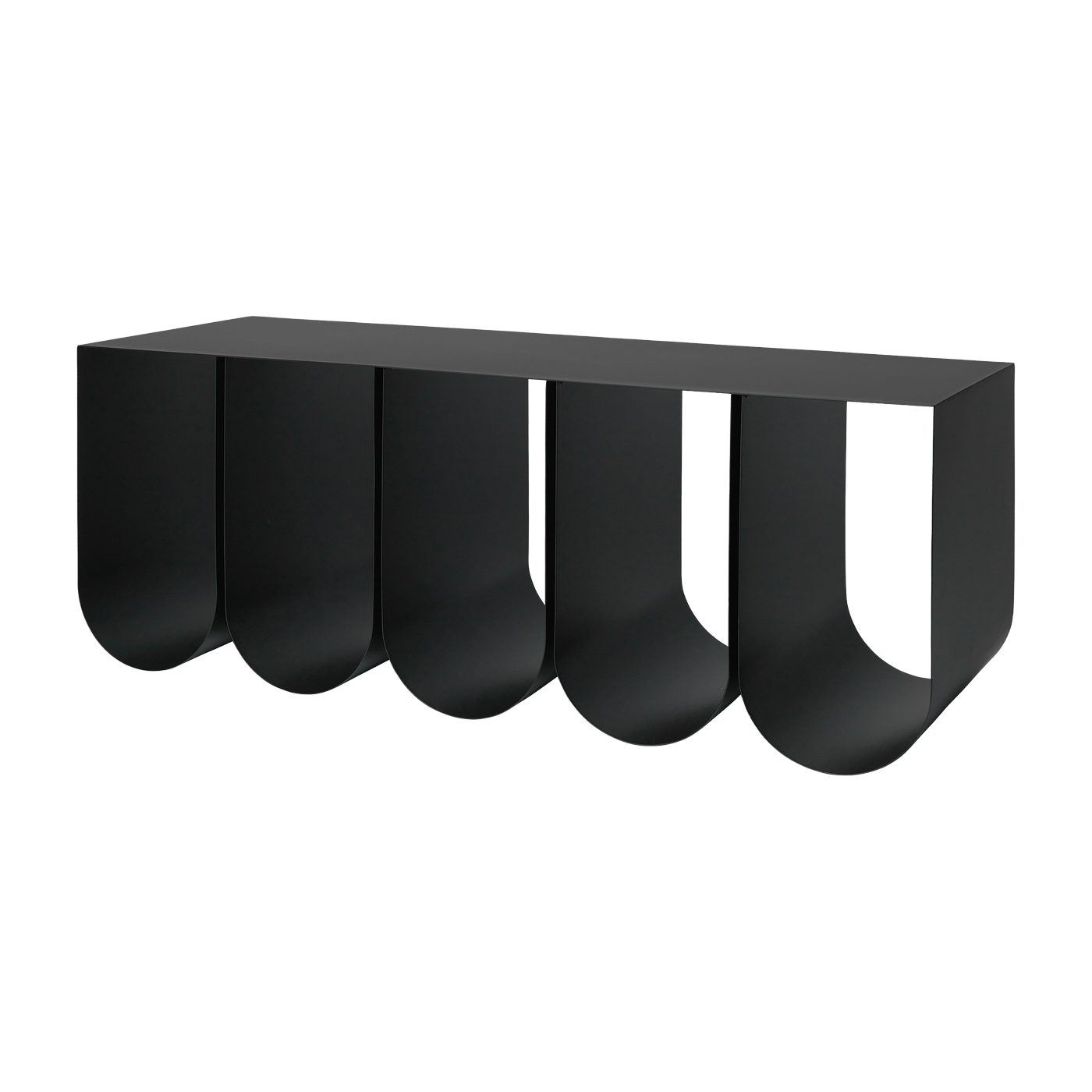 Banco curvo de acero negro- Kristina Dam Studio