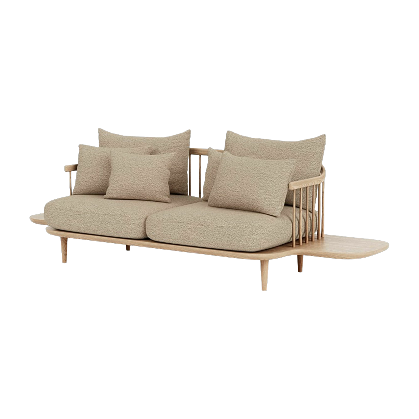Zweisitzersofa mit weiß geölten Eichenplatten SC3 Fly - &tradition