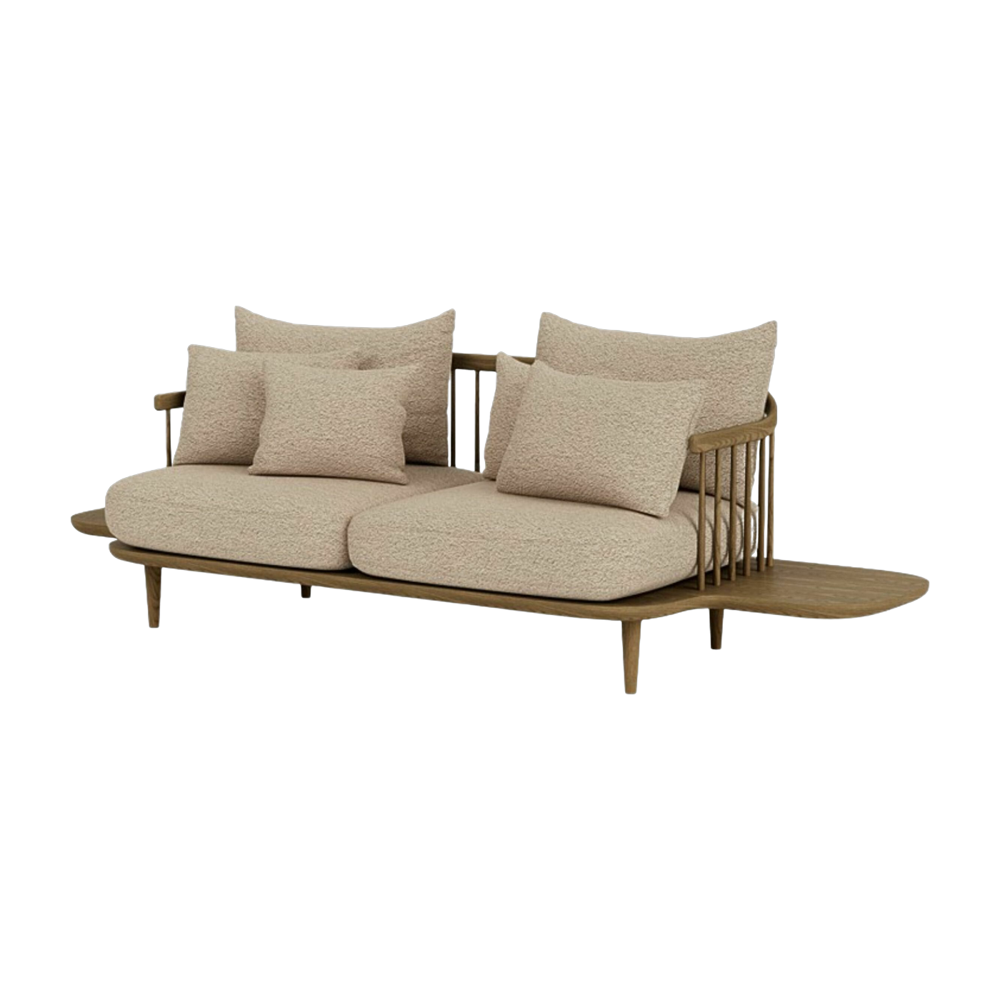 Zweisitzersofa und Tischplatten aus geräucherter, geölter Eiche SC3 Fly - &tradition