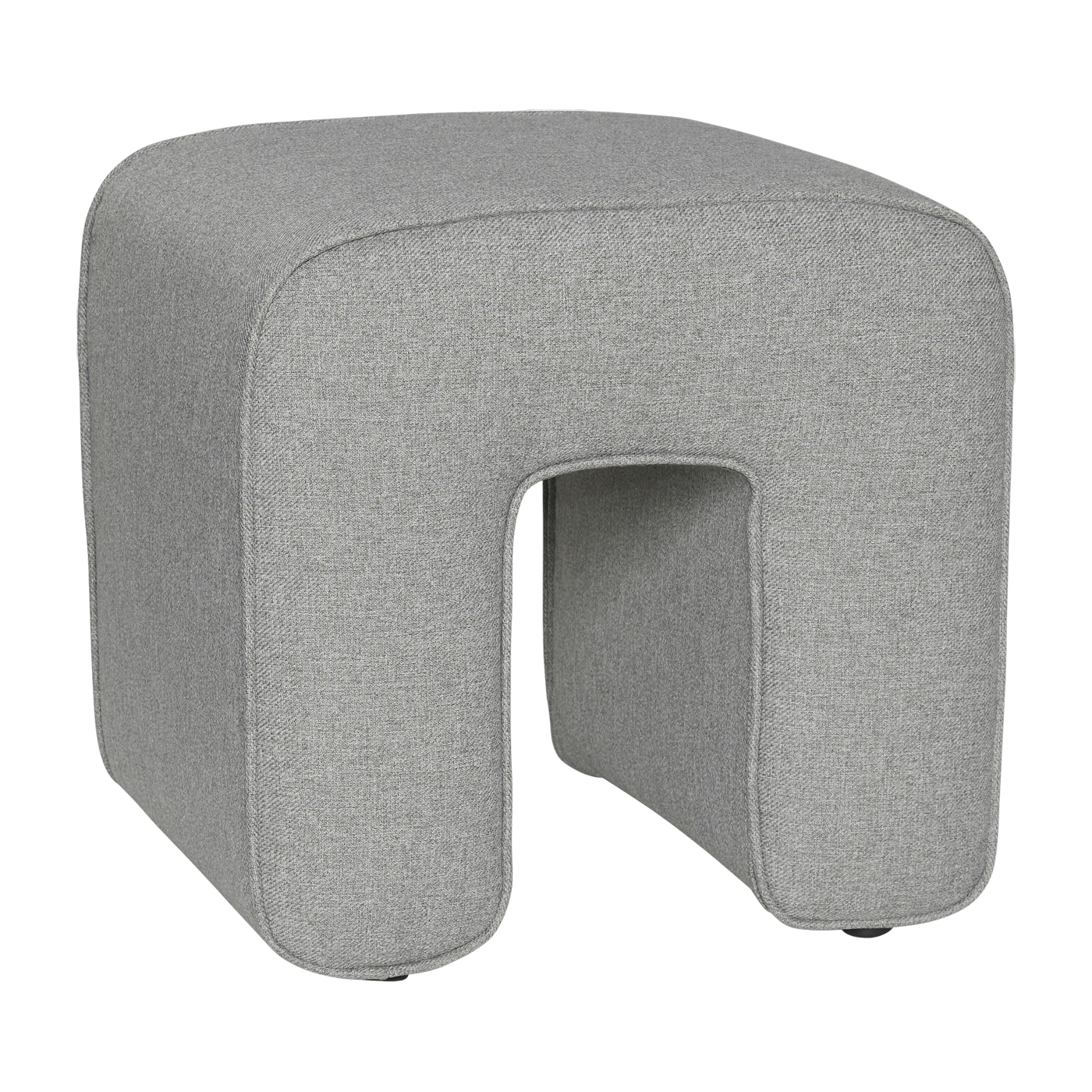 Pouf gris en tissu Sculpture - Hübsch
