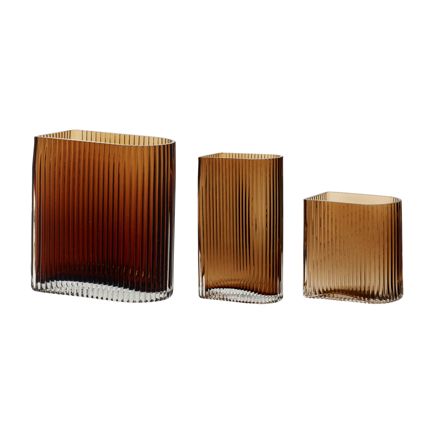 Elements Vases Amber (Set Of 3) - Hübsch