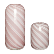 Vases en verre rose et blanc (lot de 2) Candy - Hübsch