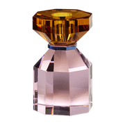 Bougeoir en cristal orange et rose Gem - Hübsch