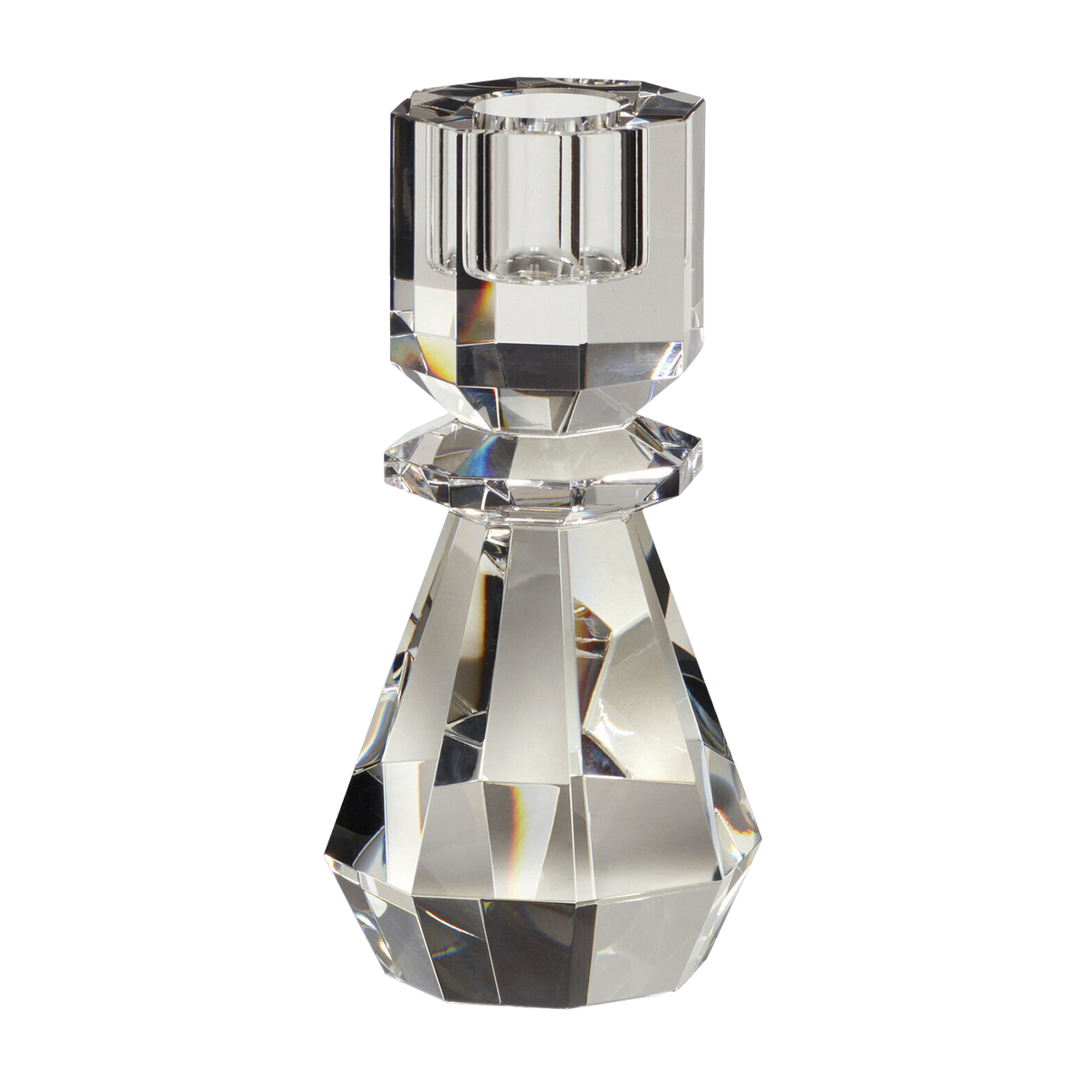 Bougeoir en cristal transparent h14cm Gem - Hübsch