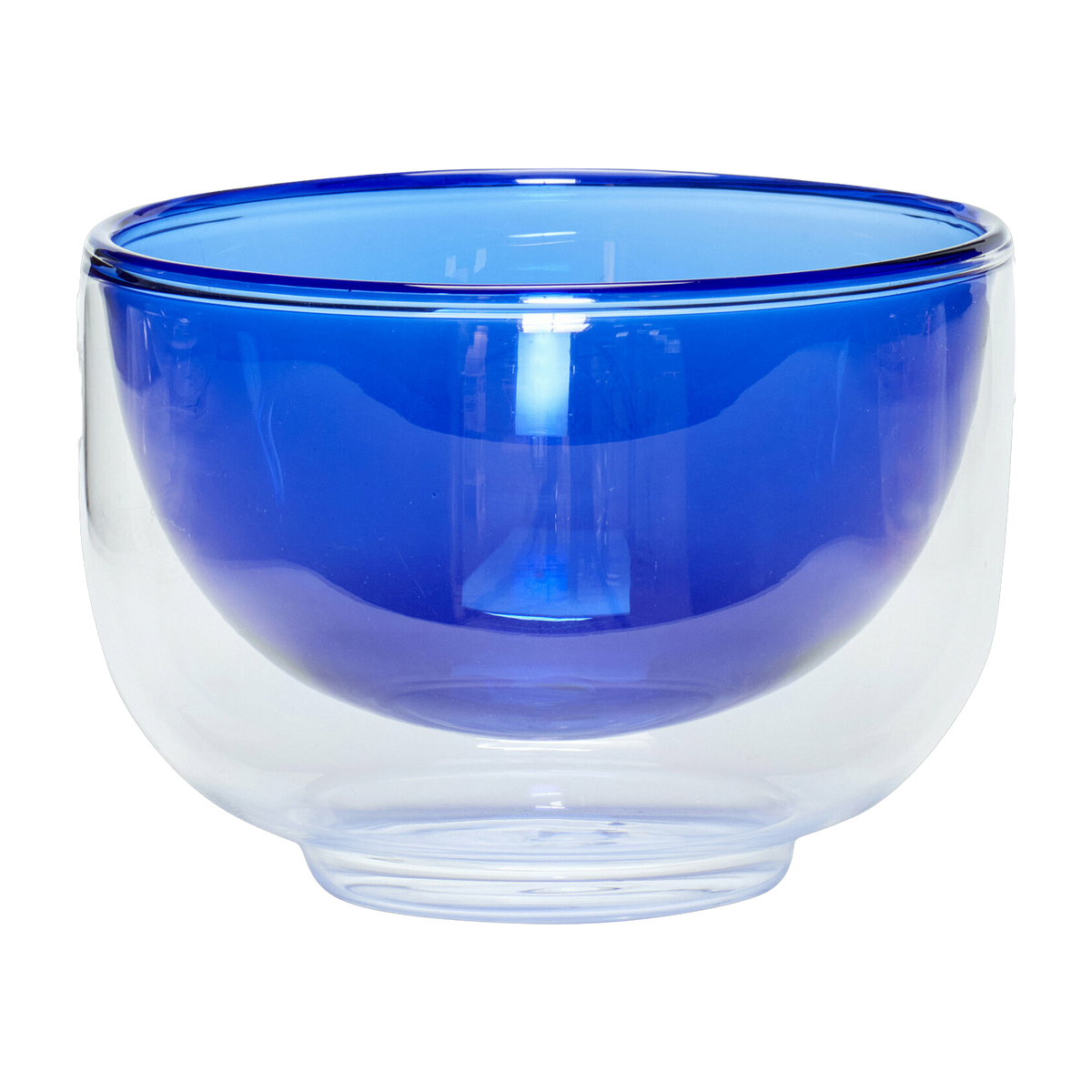 Kiosk Glass Bowl Blue - Hübsch