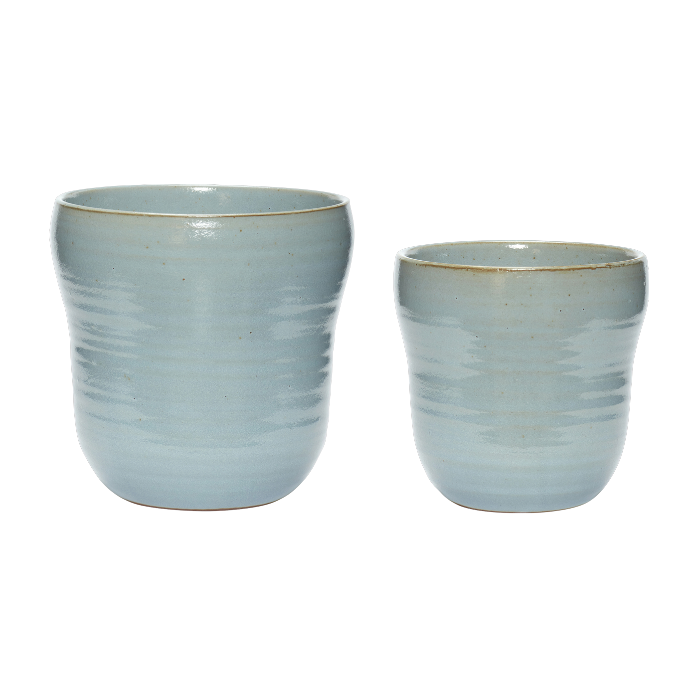 Pot en céramique bleu (lot de 2) Care - Hübsch